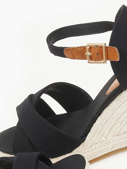Damenplattformen im Espadrilles-Stil Schwarz