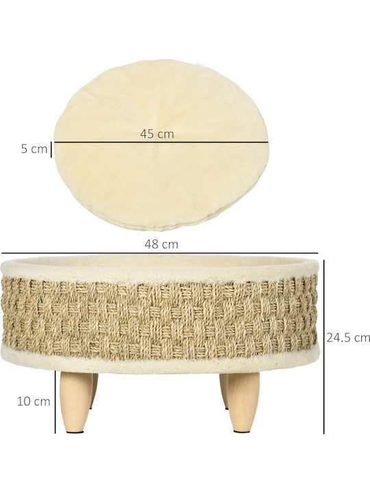Pawhut Elevated Dog Bed Beige 48x48cm