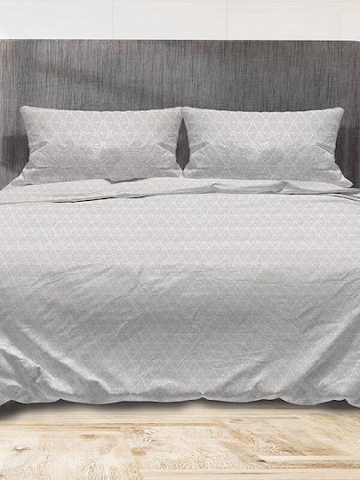 Sunshine Flannel 940 Σετ Σεντόνια Μονά Φανελένια 160x250εκ. Grey (3τμχ)
