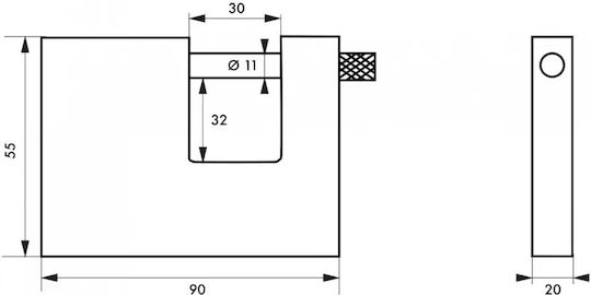 Thirard Lăcăt Monoblock cu cheie 90mm 1buc
