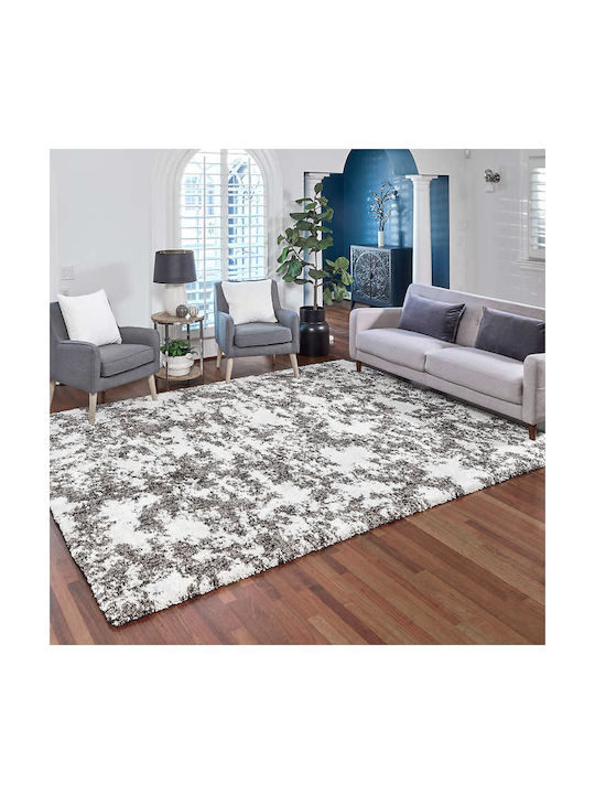 Saray Home Moroccan Abstract Rug Rectangular Shaggy Grey