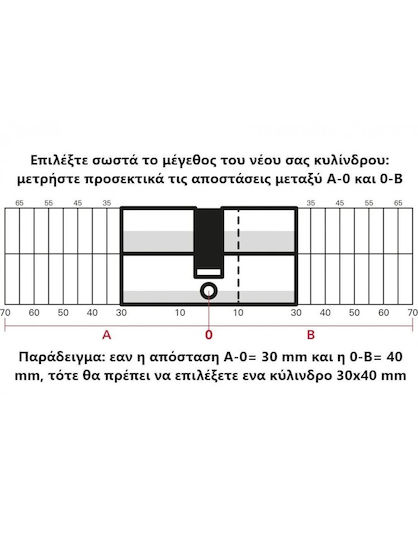 Thirard Lock Cylinder Security 70mm (35-35) with 5 Keys Gold