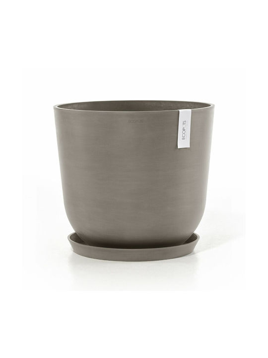 Ecopots Oslo Pot Plastic Taupe 45x45x39.2cm.
