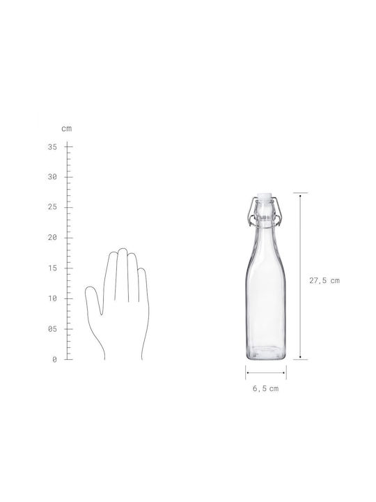 Butlers Μπουκάλι Νερού Γυάλινο με Κλιπ Διάφανο 500ml