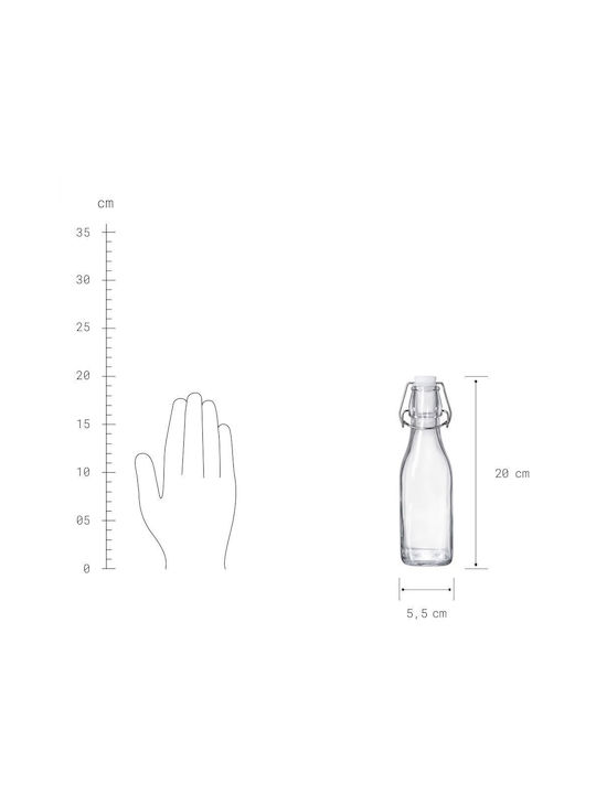 Butlers Flasche Wasser Glas mit Clip Transparent 250ml