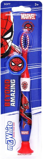 Mr. White Spiderman Παιδική Οδοντόβουρτσα για 3+ Χρονών Κόκκινη