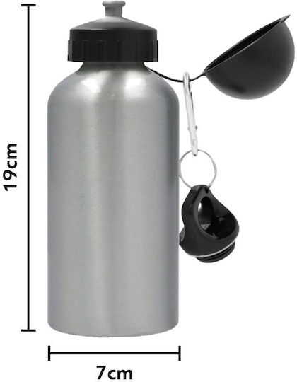 Koupakoupa Kids Water Bottle Super Mario Aluminium with Pop-Up Cap Silver 500ml