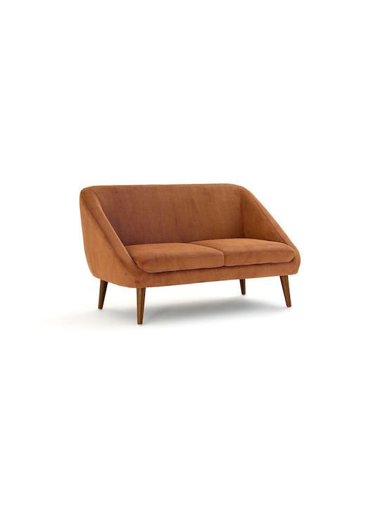 Two-Seater Velvet Couch Orange 130x80x80 cm