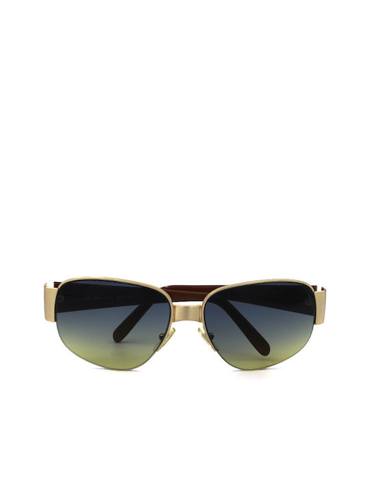 Calvin Klein Sunglasses with Gold Frame and Multicolour Gradient Lens 357S 501