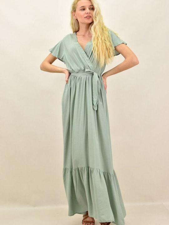 Potre Summer Maxi Dress Wrap Green