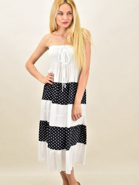 Sommer Midi Kleid Weiß