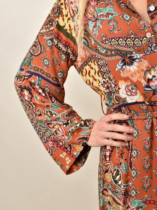 Maxi Hemdkleid Kleid Braun