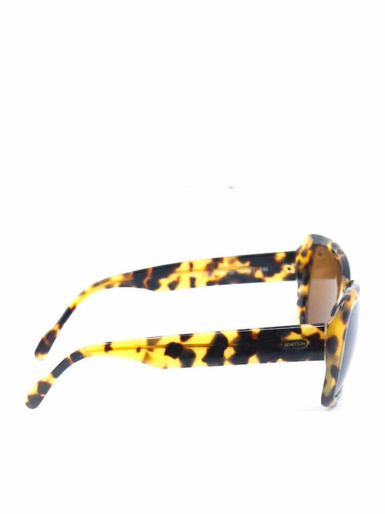 Benetton Women's Sunglasses with Brown Tartaruga Plastic Frame and Brown Lens 728 22