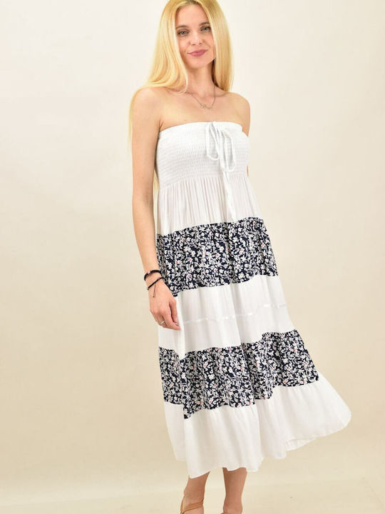Potre Summer Midi Dress White
