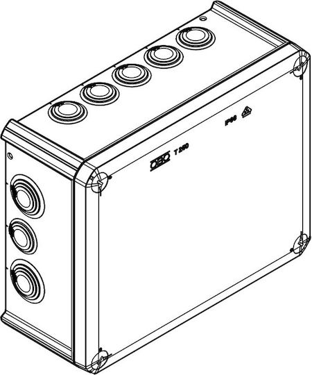 OBO Bettermann Surface Mounted Electrical Box Branching Watertight IP66 in Gray Color 6pcs