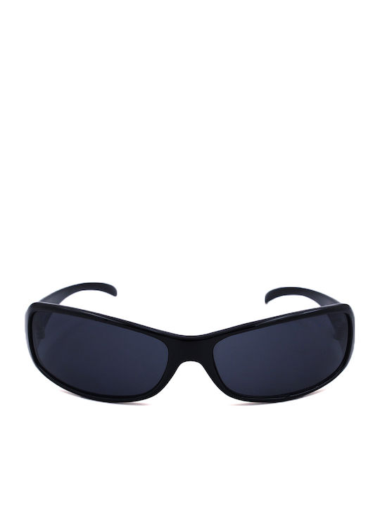 Slazenger Memphis Herren Sonnenbrille mit Schwarz Kunststoff Gestell und Schwarz Linse