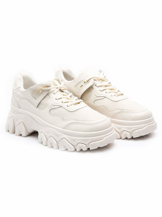 Malesa Damen Chunky Sneakers Beige