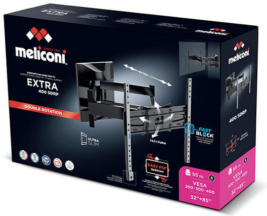 Meliconi Extra 400 SDRP Plus Βάση Τηλεόρασης Τοίχου με Βραχίονα έως 85" και 55kg