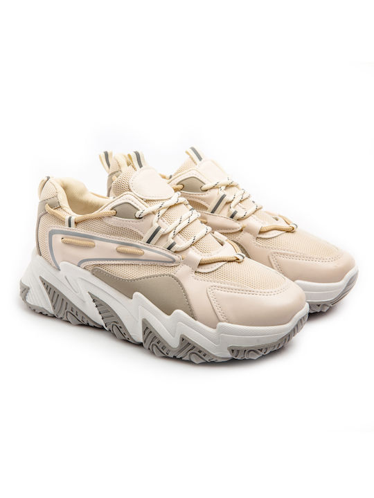 Malesa Damen Chunky Sneakers Beige