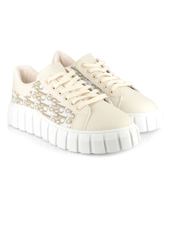 Malesa Flatforms Sneakers Beige