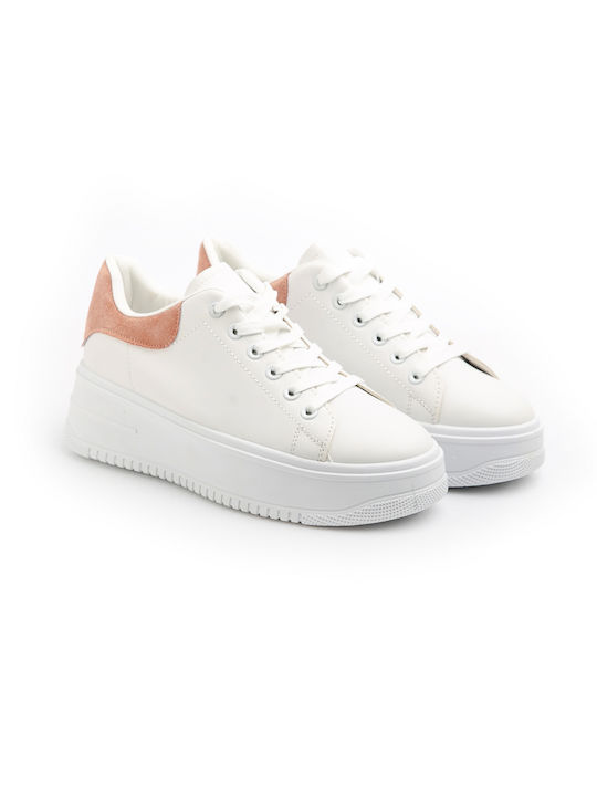 Malesa Flatforms Sneakers White / Pink