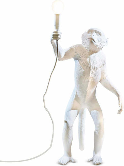 Seletti Monkey Decorative Lamp Figure with Socket for Bulb E14 White