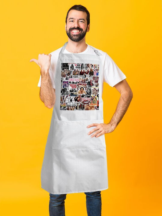 Koupakoupa Αδιάβροχη Ποδιά Κουζίνας Λευκή KP_17483_APRON-BBQ-ADULT