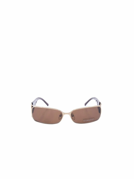 Givenchy Women's Sunglasses with Gold Frame and Brown Lens SGV087 A39