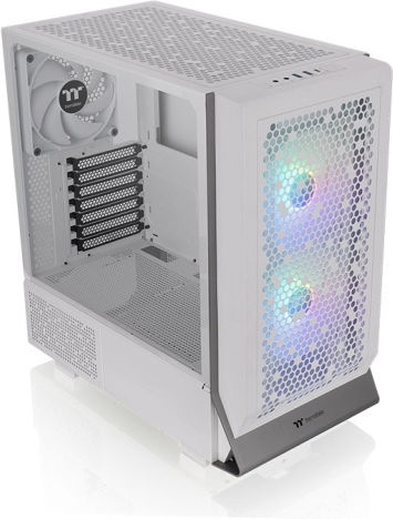 Thermaltake Ceres 300 TG Геймърско бюро Midi Tower Компютърна кутия със страничен прозорец и RGB осветление Бял