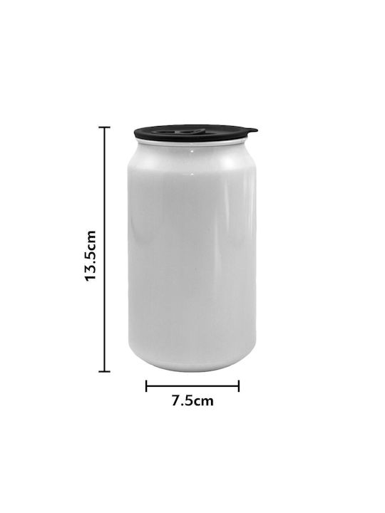 Koupakoupa Metallic Cup with Lid White 500ml