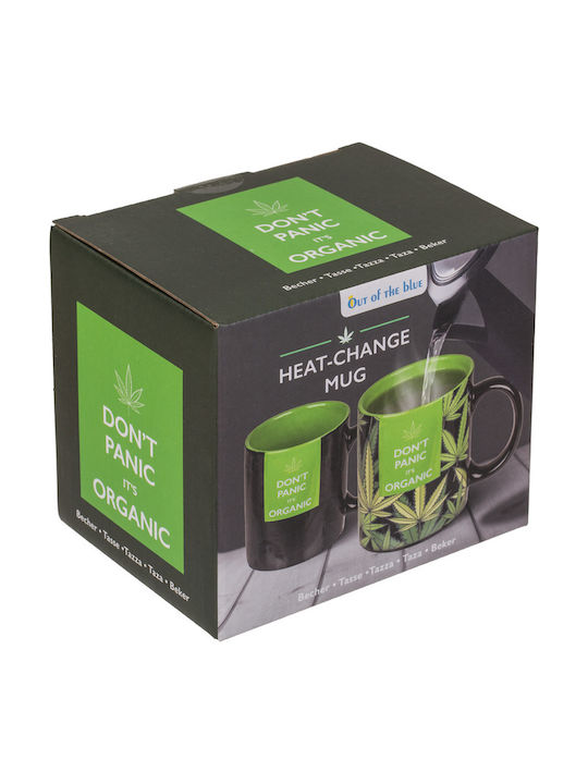 Out of the Blue Don't Panic It's Organic Ceramic Mug Black 320ml