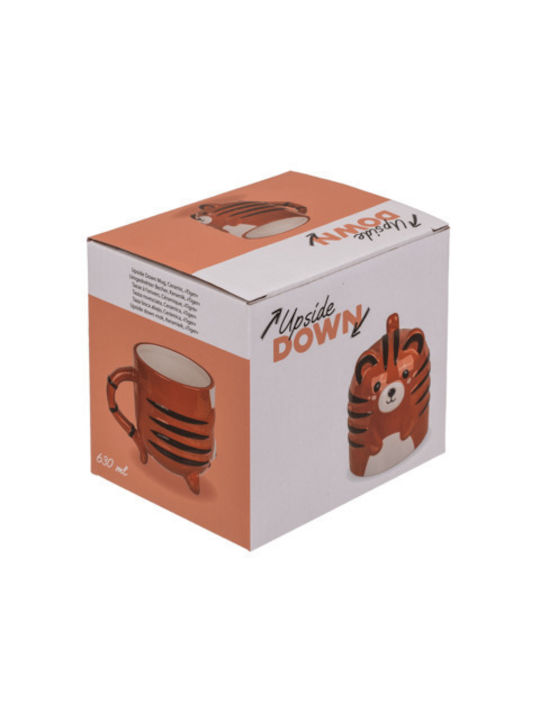 Out of the Blue Tiger Mug Ceramic Orange