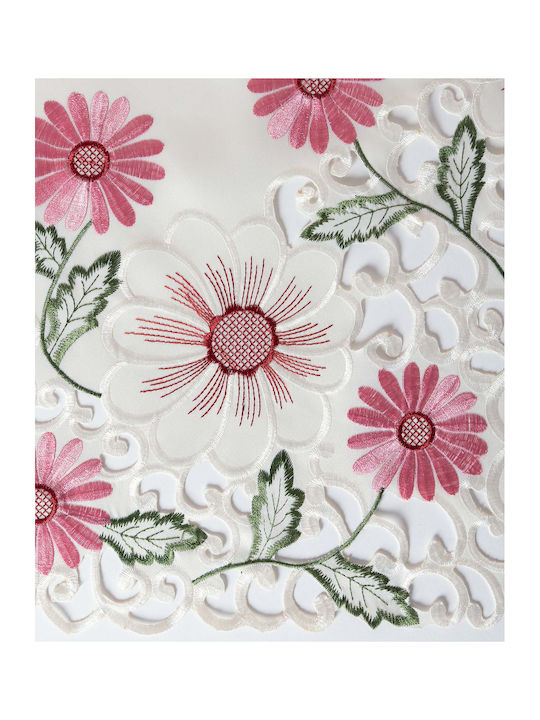 Silk Fashion Καρέ Τραπεζομάντηλο Κοφτό Ροζ 60x60εκ.