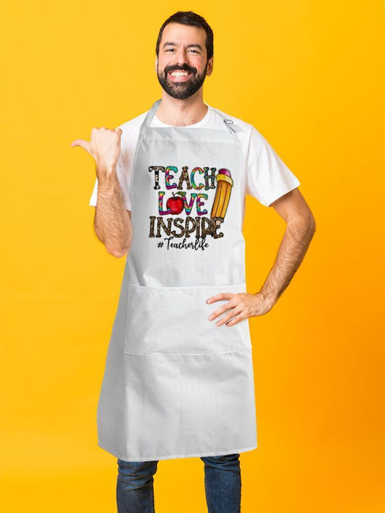 Koupakoupa Αδιάβροχη Ποδιά Κουζίνας Λευκή KP_15636_APRON-BBQ-ADULT