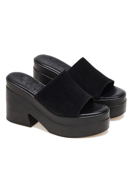 Women's Mules Zizel - Black suede leather 900