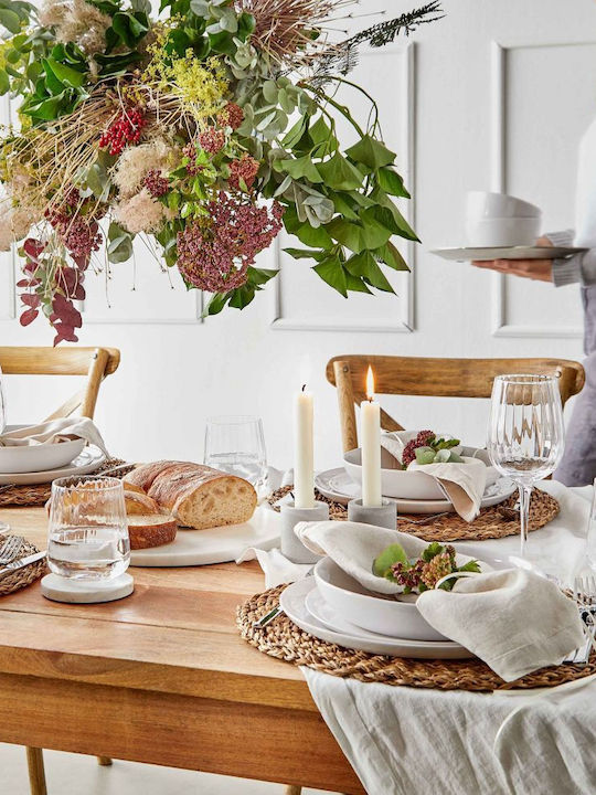 Butlers Native Πιάτο Ζυμαρικών Κεραμικό Λευκό με Διάμετρο 21.5cm