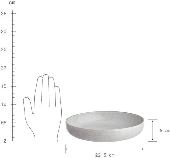 Butlers Henley Teller Nudeln Keramik Weiß mit Durchmesser 22.5cm