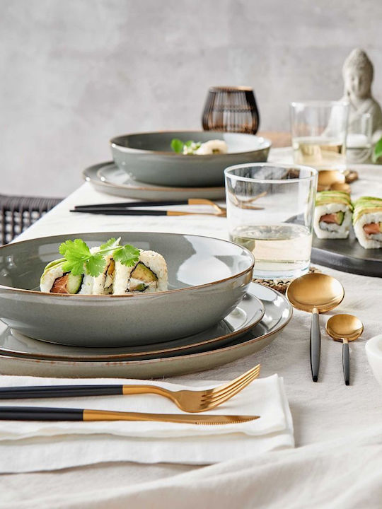 Butlers Native Plate Pasta Ceramic Gray with Diameter 21.5cm