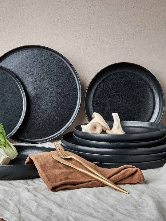 Butlers Casa Nova Teller Suppe Keramik Schwarz mit Durchmesser 22.5cm