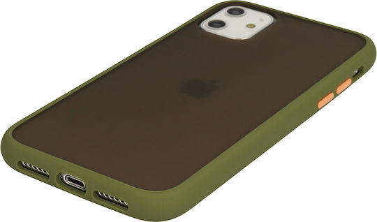 Color Button Back Cover Πλαστικό / Σιλικόνης Χακί (Huawei P30 Lite)