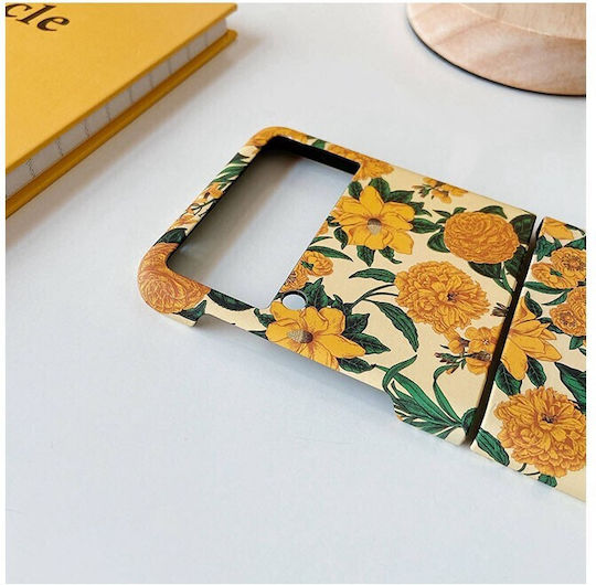 Floral Shockproof Задна корица Пластмаса Черен (Galaxy Z Flip3 5G)