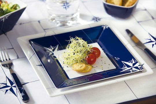 Marine Business Northwind Desert Serving Plate Square Made of Melamine Multicolour 21x21cm 6 Pieces