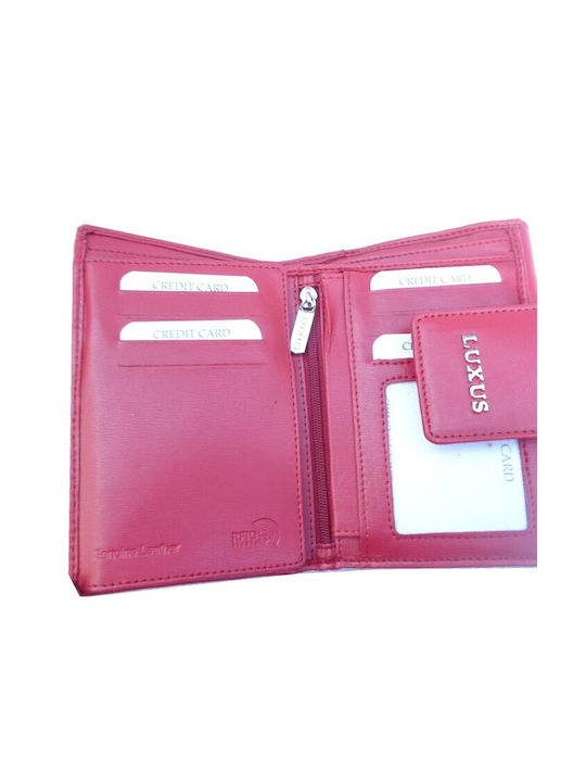 Luxus Small Leather Women's Wallet with RFID Red