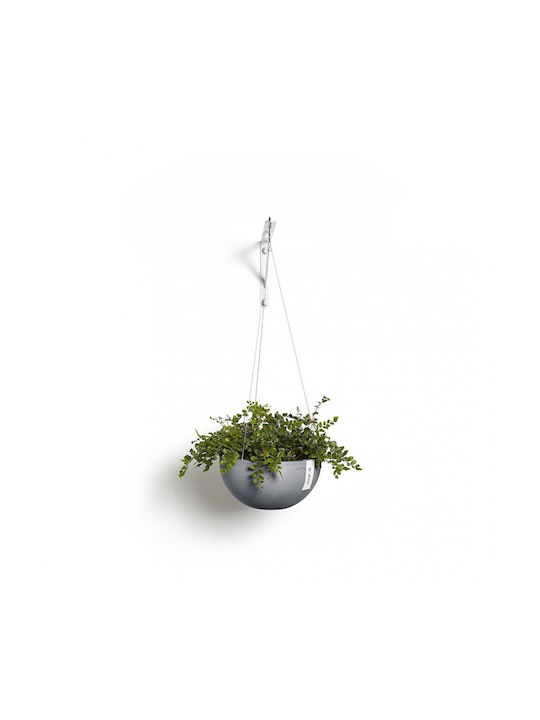 Ecopots Brussels Flower Pot Hanging 27x13cm in Gray Color 74.002.27B