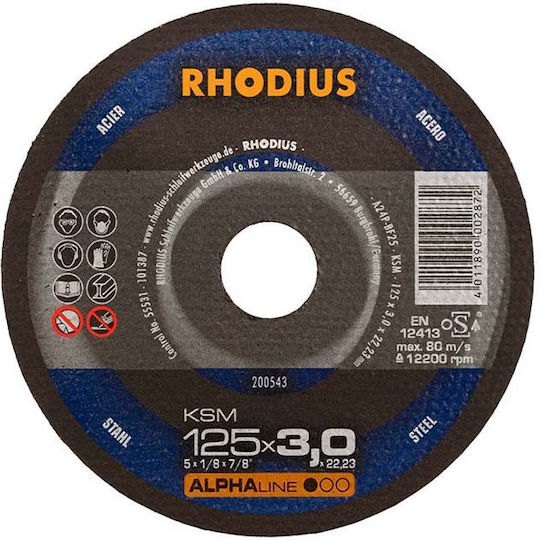 Rhodius Cutting Disc Metal Hole Diameter 125mm 1pcs