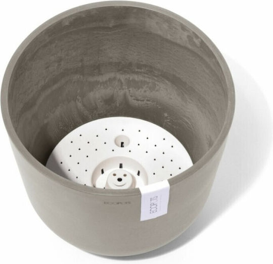 Ecopots Oslo Pot Plastic Taupe 25x25x21.8cm.