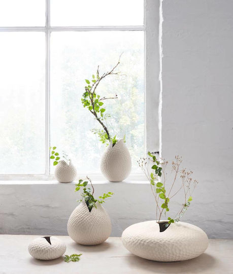 ASA Furniture Βάζο Κεραμικό Λευκό Φ18.5xΥ18cm