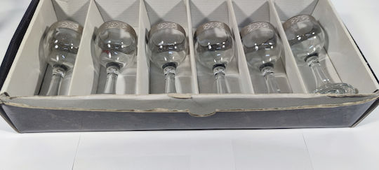 Epiplo-Fos Set of Glasses Liqueur/Ouzo made of Glass Stemmed 6pcs