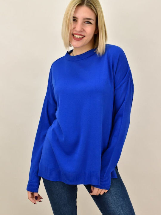 Potre Women's Long Sleeve Sweater Blue