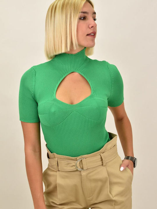 Potre Women's Blouse Short Sleeve Green